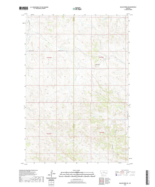 Miller Creek SW Montana US Topo Map Image