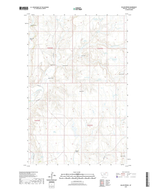 Miller Springs Montana US Topo Map Image