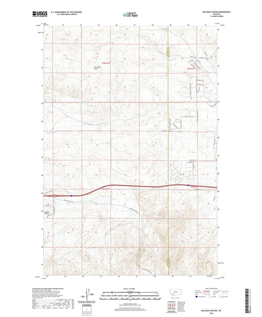 Milligan Canyon Montana US Topo Map Image
