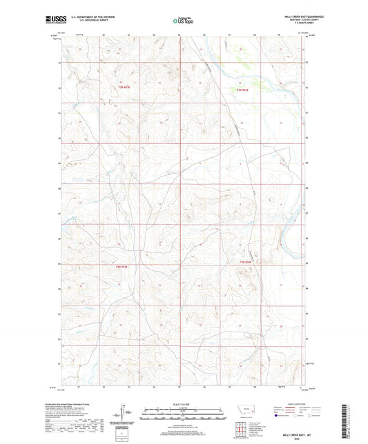 Mills Creek East Montana US Topo Map Image