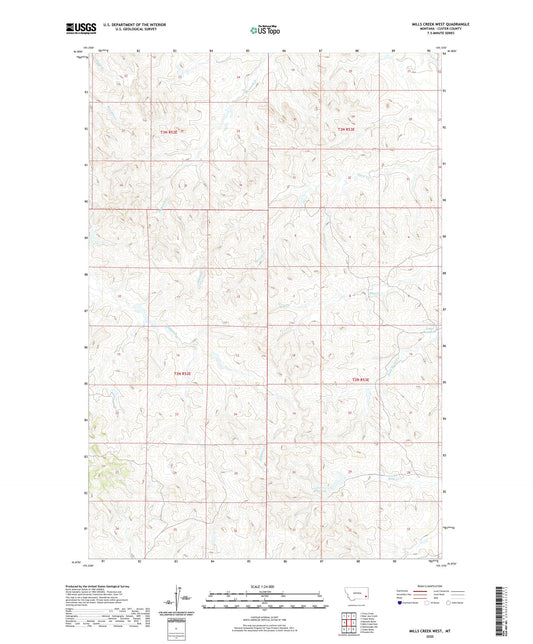 Mills Creek West Montana US Topo Map Image