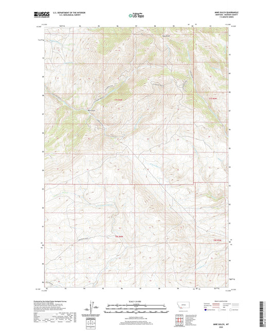 Mine Gulch Montana US Topo Map Image