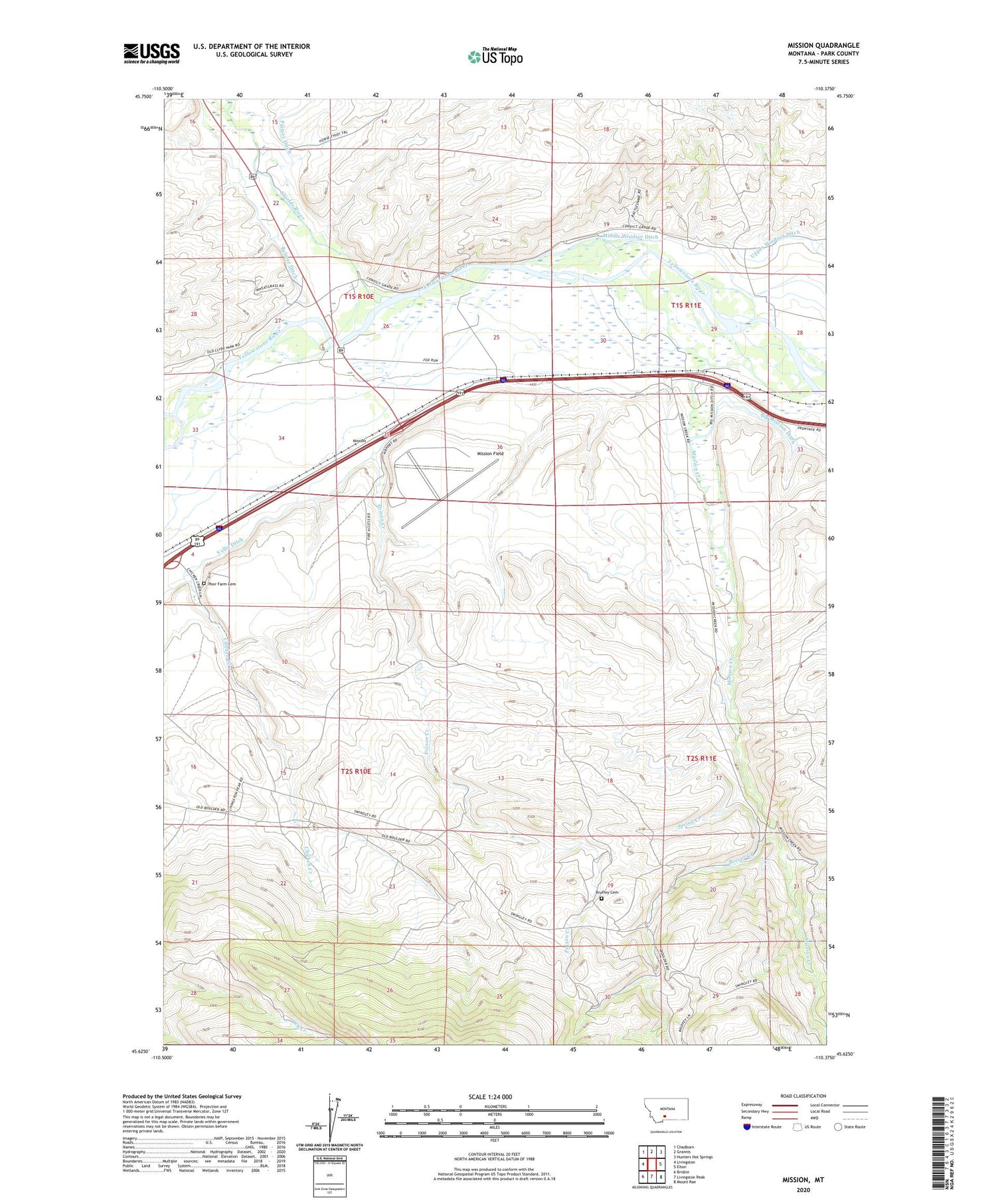 Mission Montana US Topo Map Image