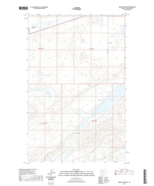 Mission Lake West Montana US Topo Map Image