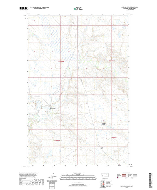 Mitchell Corner Montana US Topo Map Image