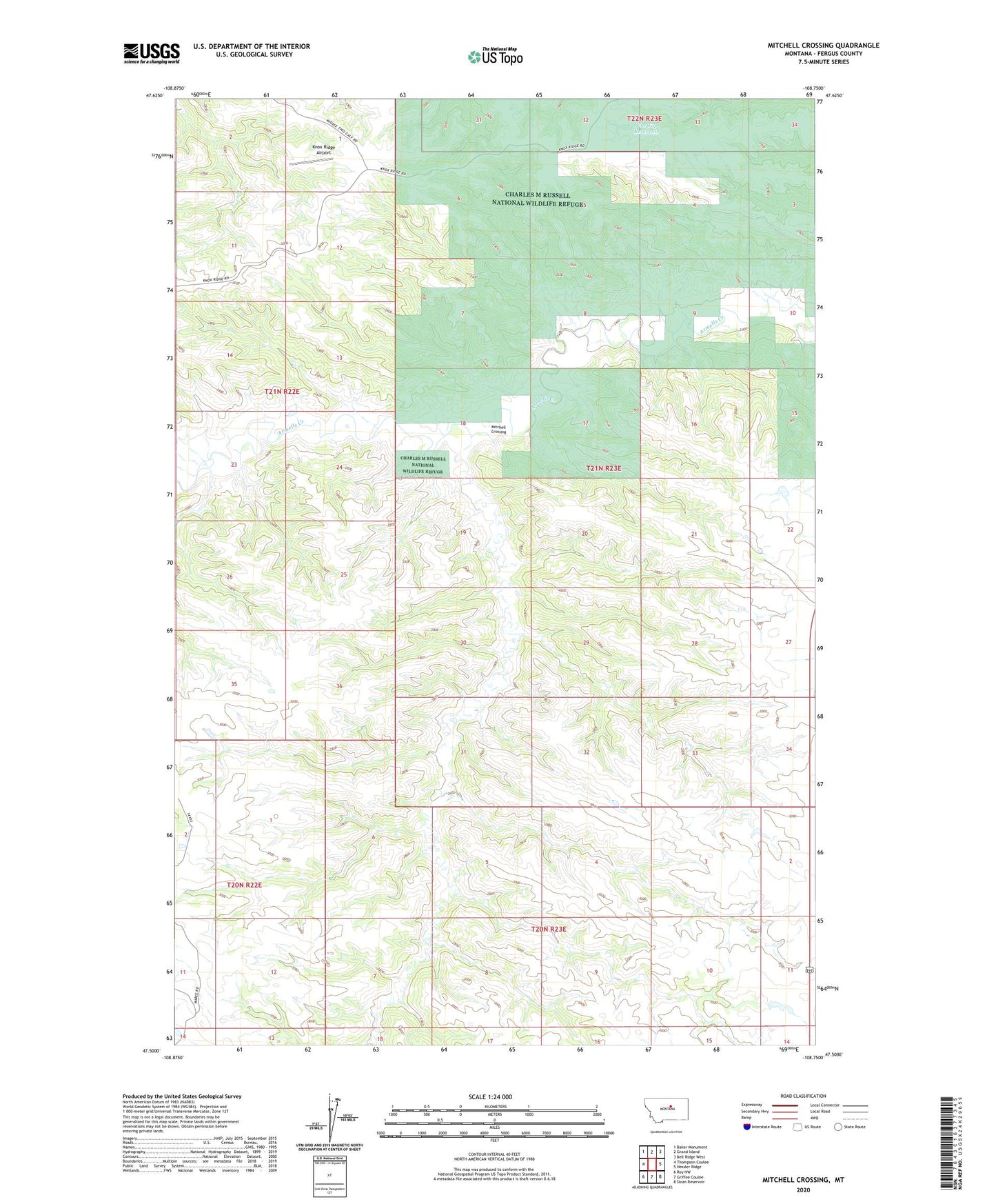 Mitchell Crossing Montana US Topo Map Image