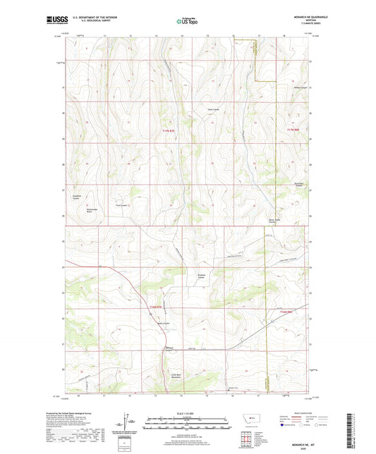 Monarch NE Montana US Topo Map Image