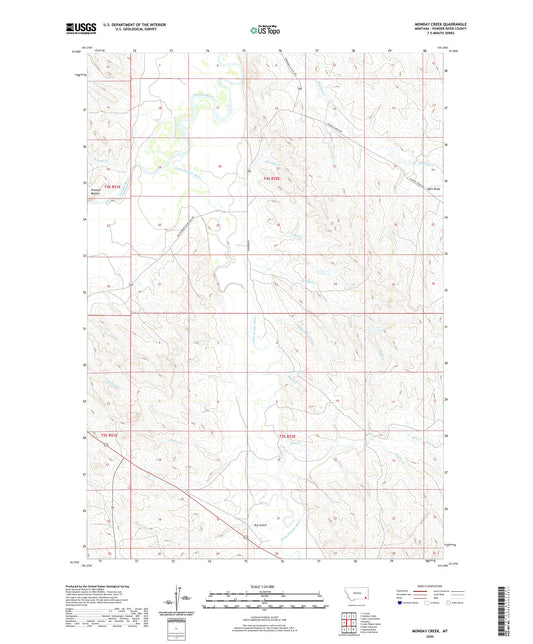 Monday Creek Montana US Topo Map Image