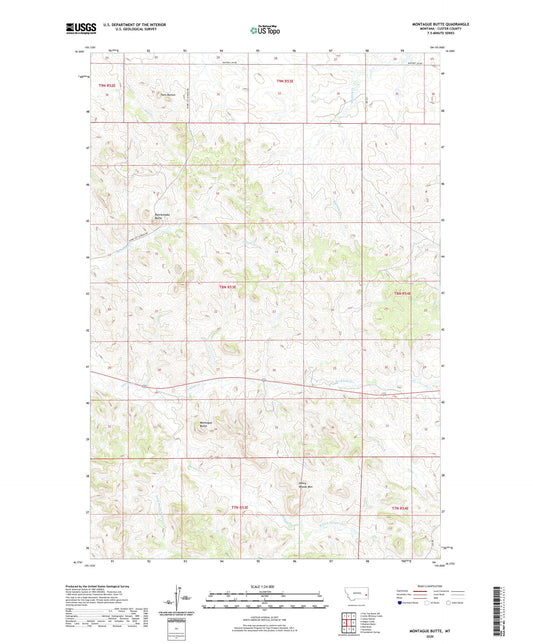 Montague Butte Montana US Topo Map Image
