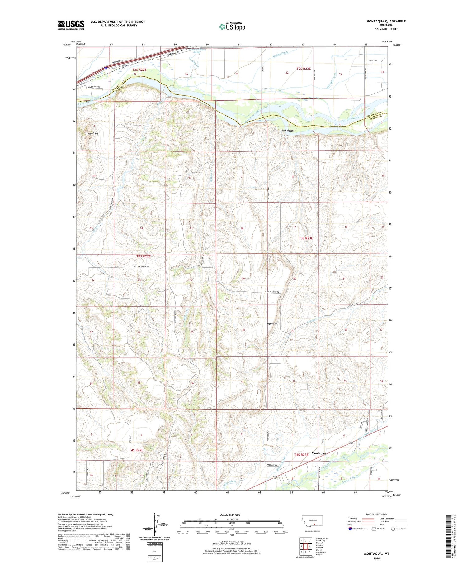 Montaqua Montana US Topo Map Image