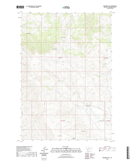 Monument Hill Montana US Topo Map Image