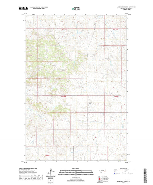 Moon Creek School Montana US Topo Map Image