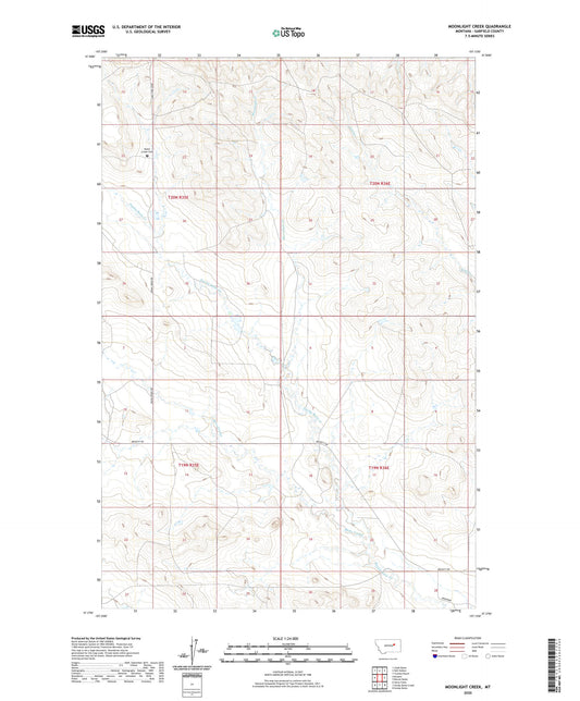 Moonlight Creek Montana US Topo Map Image