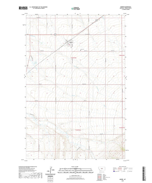 Moore Montana US Topo Map Image
