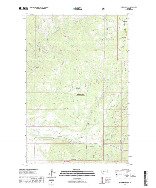 Moose Mountain Montana US Topo Map Image