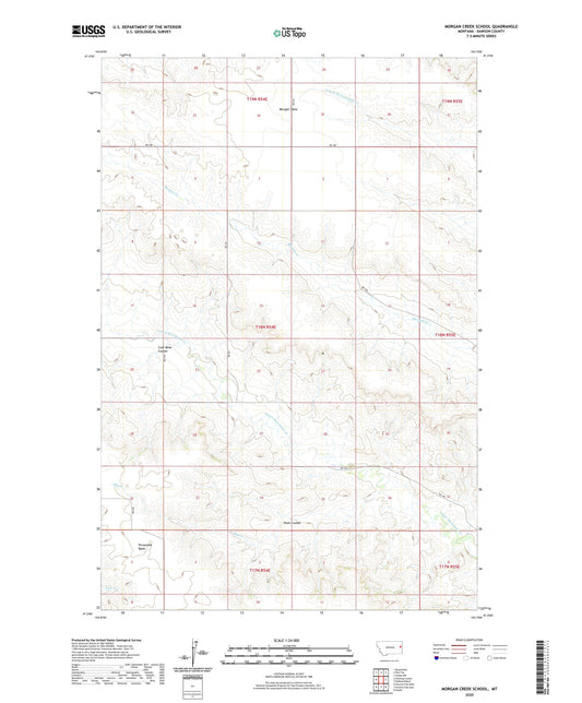 Morgan Creek School Montana US Topo Map Image