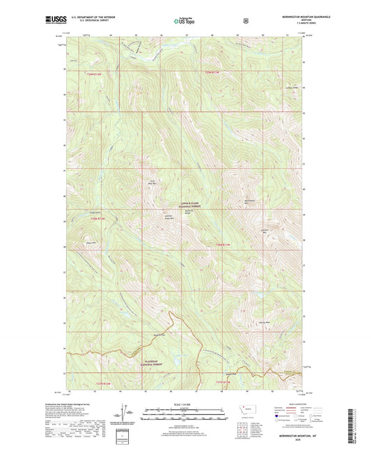 Morningstar Mountain Montana US Topo Map Image