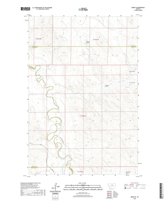 Mosby SE Montana US Topo Map Image
