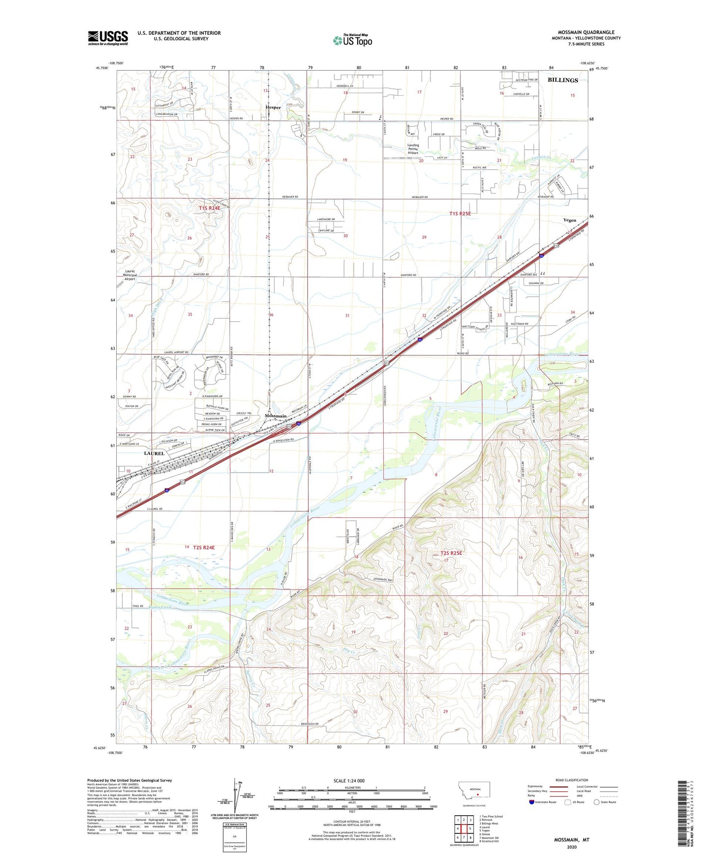 Mossmain Montana US Topo Map Image