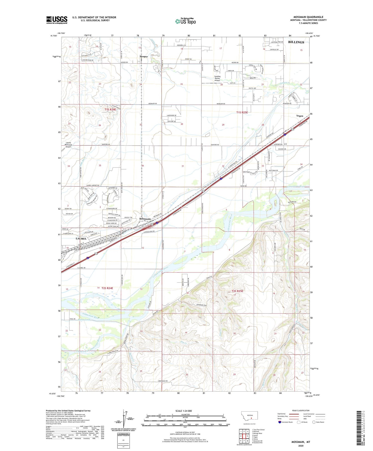 Mossmain Montana US Topo Map Image