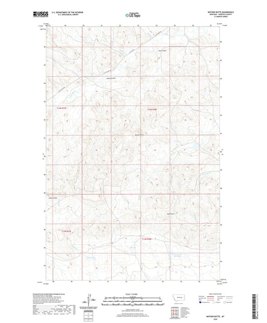 Mother Butte Montana US Topo Map Image