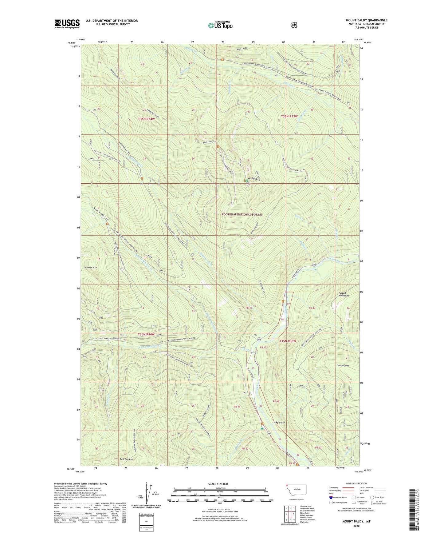 Mount Baldy Montana US Topo Map Image