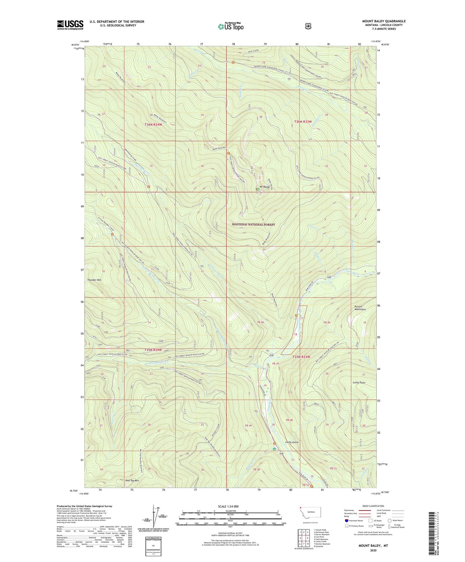 Mount Baldy Montana US Topo Map Image