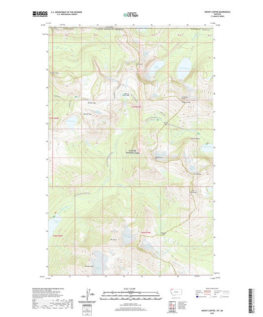 Mount Carter Montana US Topo Map Image