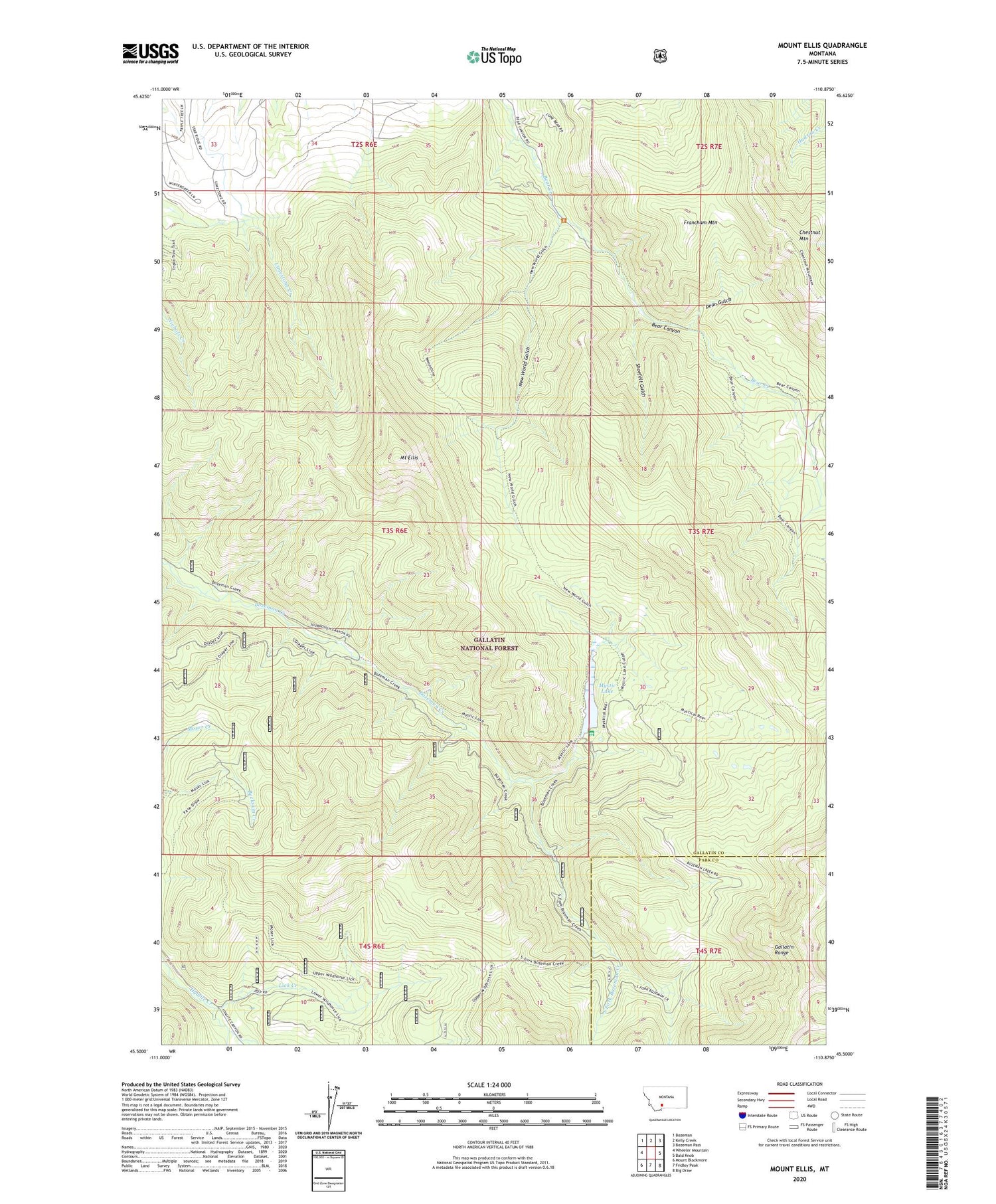 Mount Ellis Montana US Topo Map Image