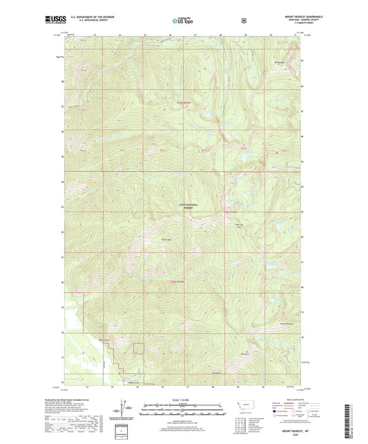 Mount Headley Montana US Topo Map Image