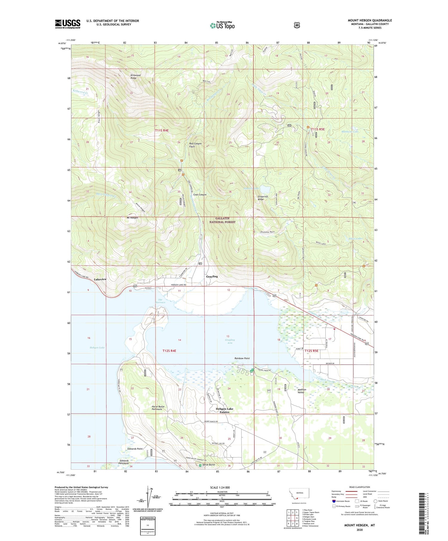 Mount Hebgen Montana US Topo Map Image