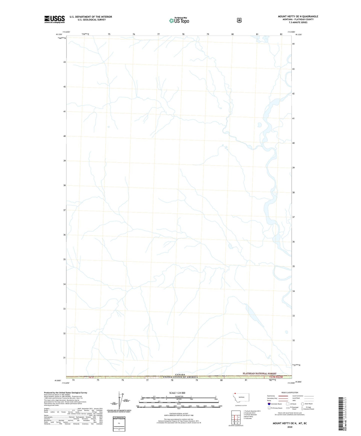Mount Hefty OE N Montana US Topo Map Image