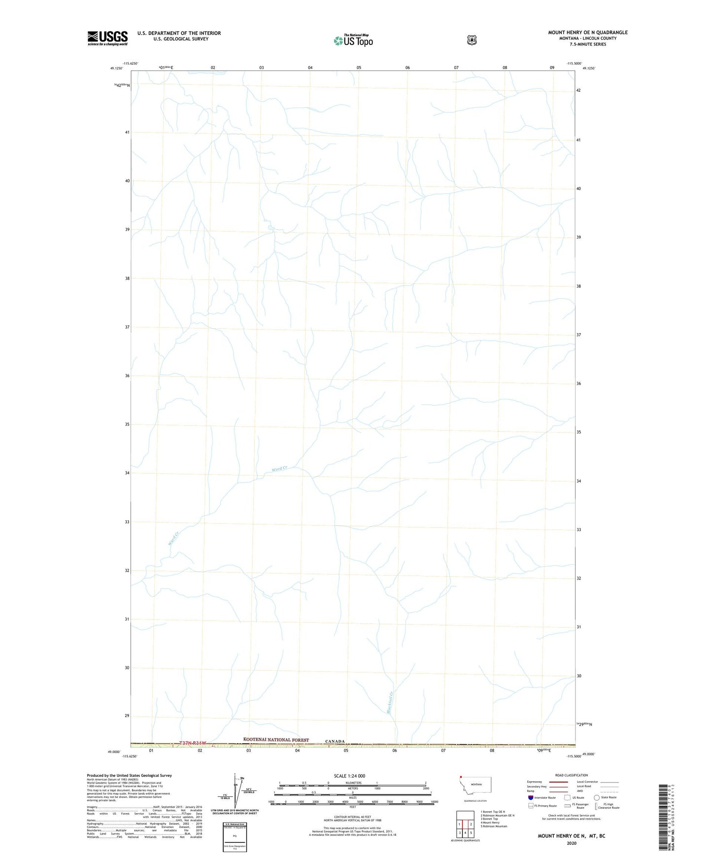 Mount Henry OE N Montana US Topo Map Image