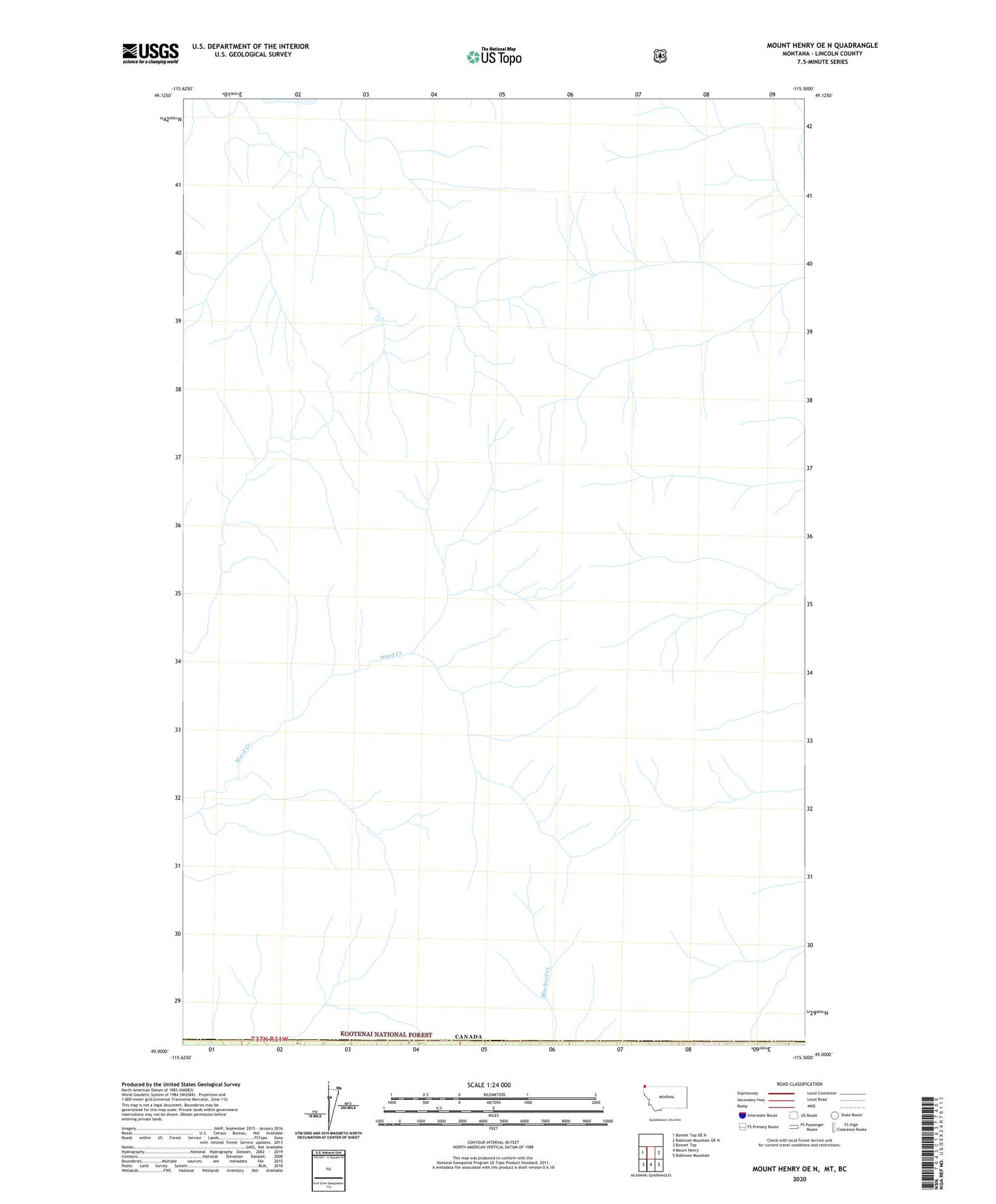 Mount Henry OE N Montana US Topo Map Image