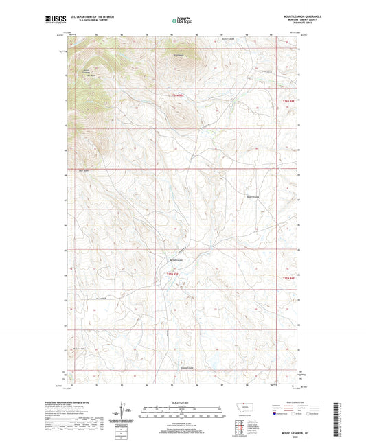 Mount Lebanon Montana US Topo Map Image