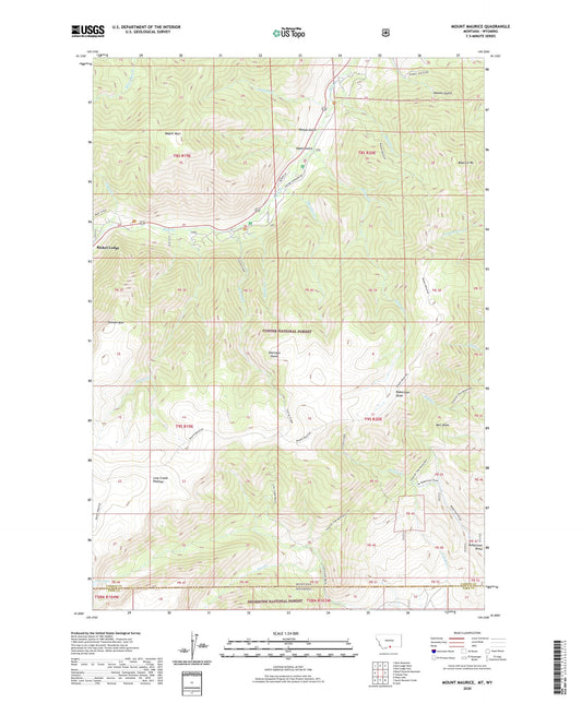 Mount Maurice Montana US Topo Map Image