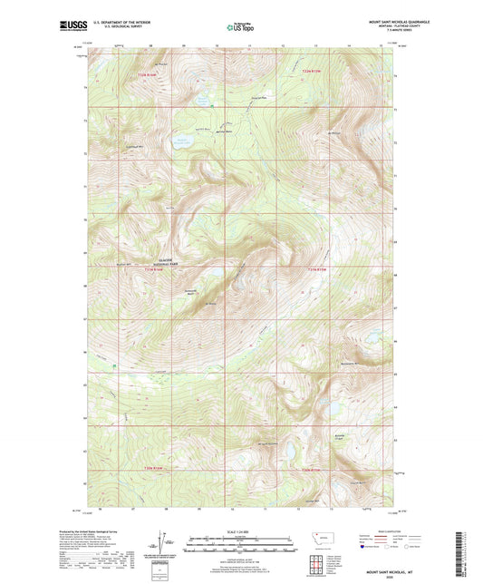 Mount Saint Nicholas Montana US Topo Map Image