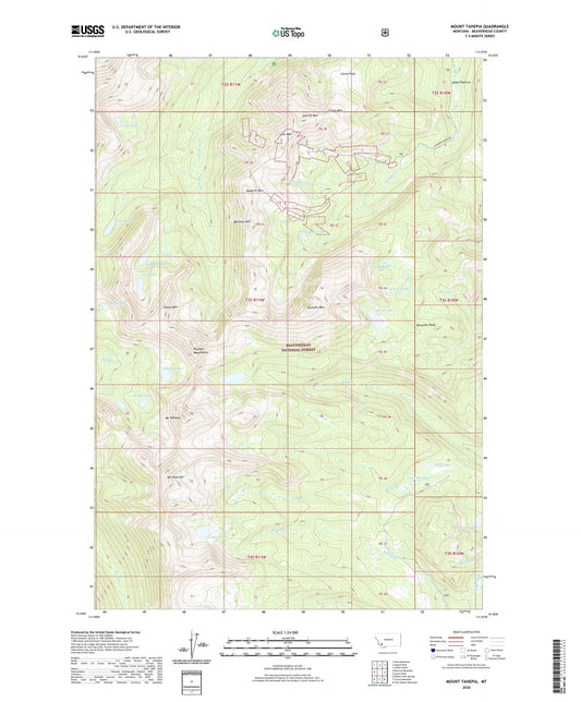 Mount Tahepia Montana US Topo Map Image