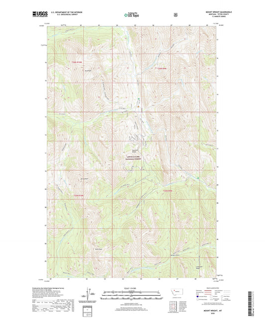 Mount Wright Montana US Topo Map Image