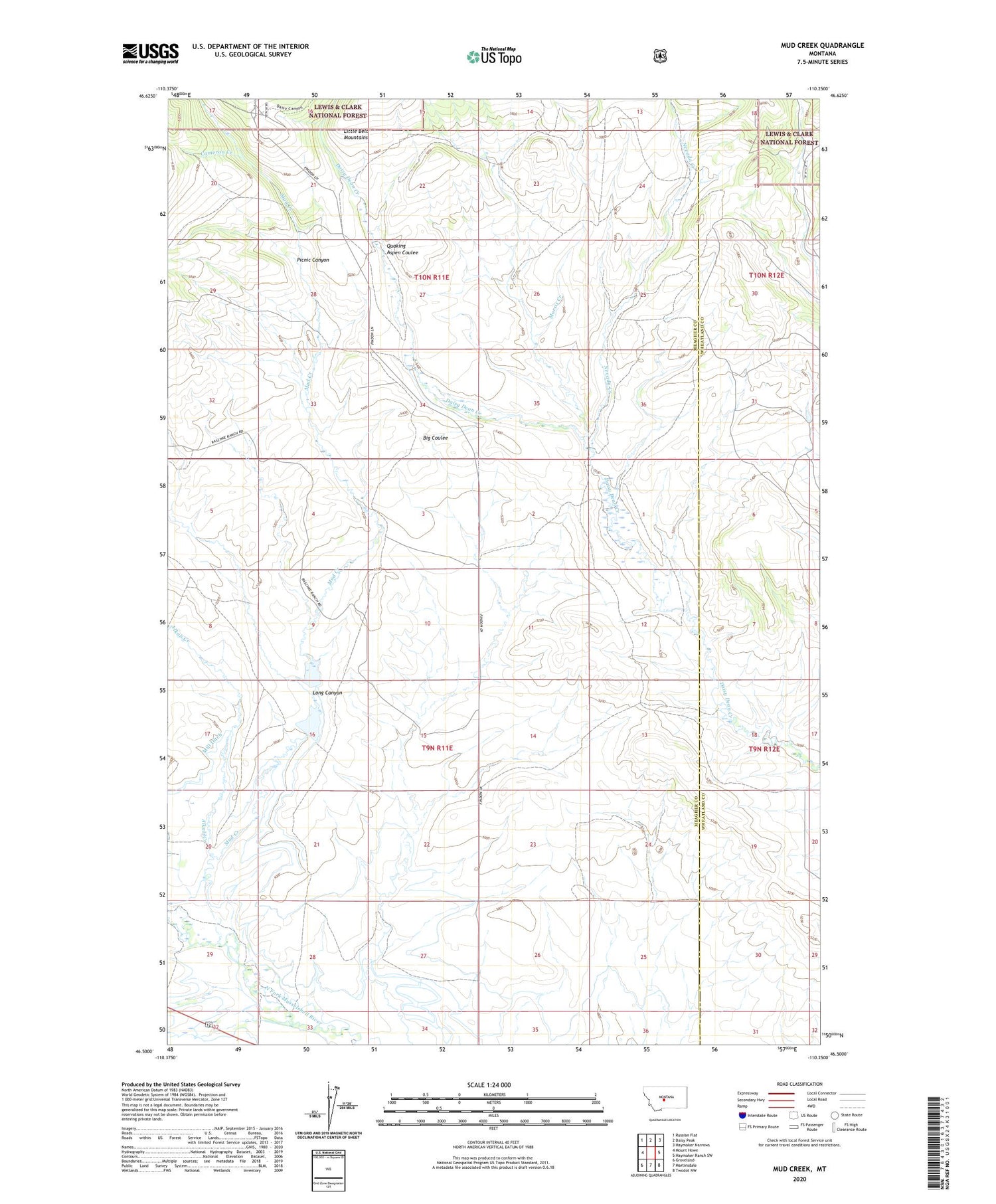 Mud Creek Montana US Topo Map Image