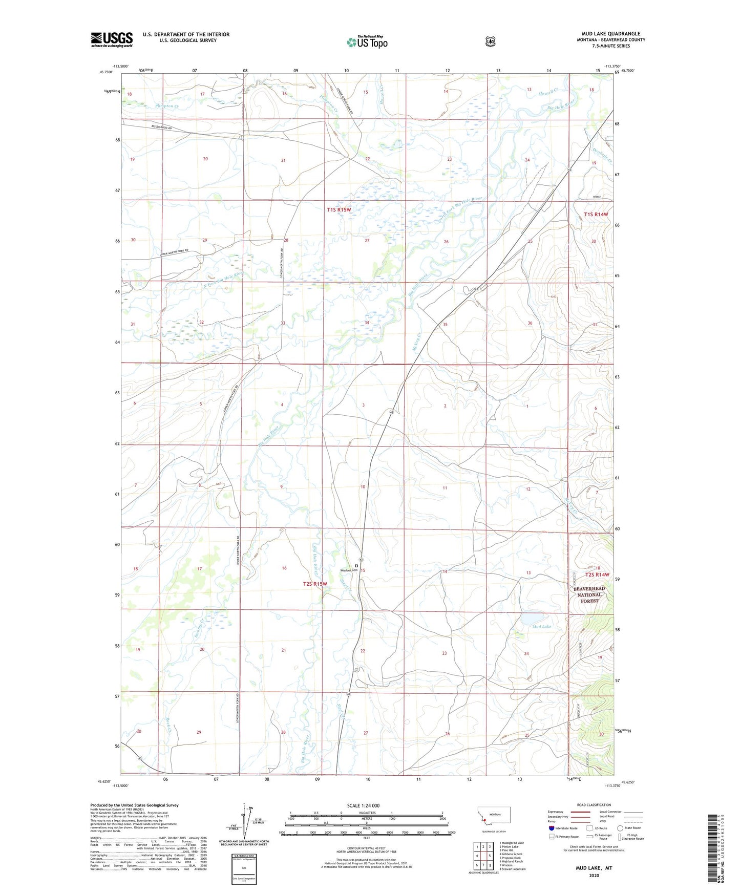 Mud Lake Montana US Topo Map Image