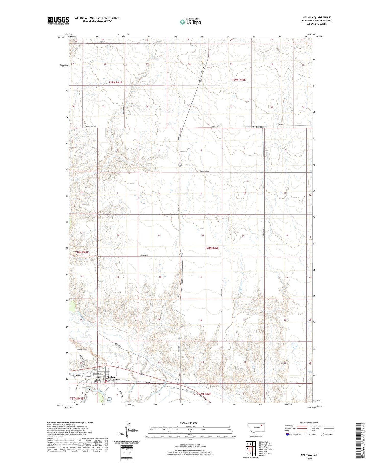 Nashua Montana US Topo Map Image