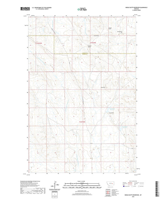 Needle Butte Reservoir Montana US Topo Map Image