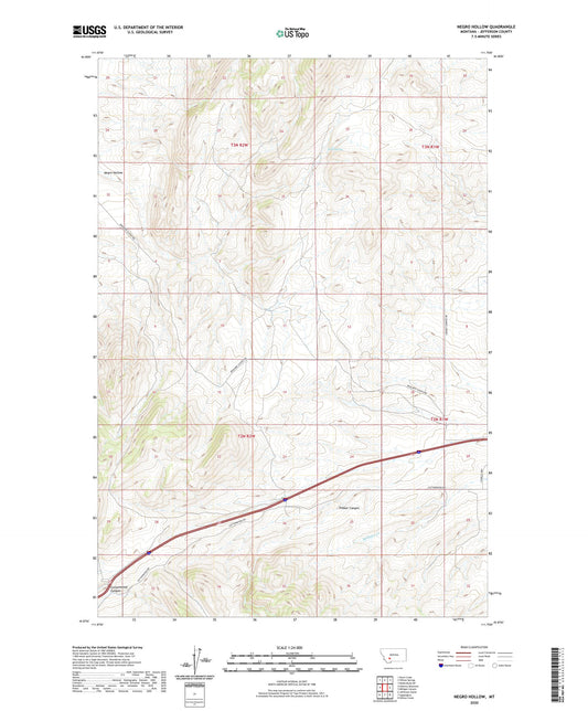 Negro Hollow Montana US Topo Map Image