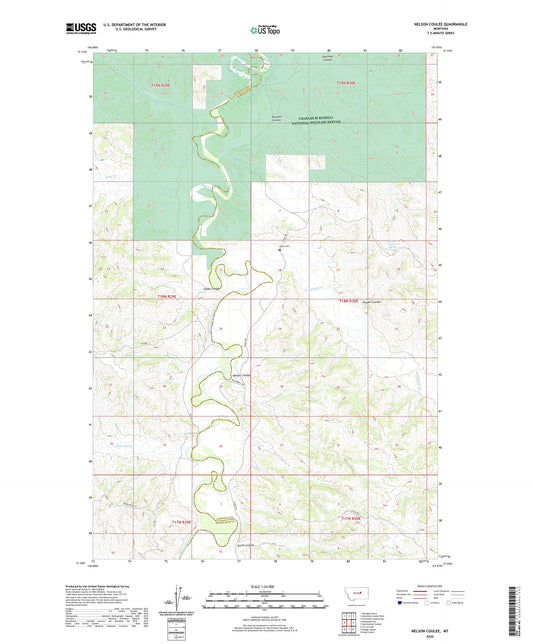 Nelson Coulee Montana US Topo Map Image