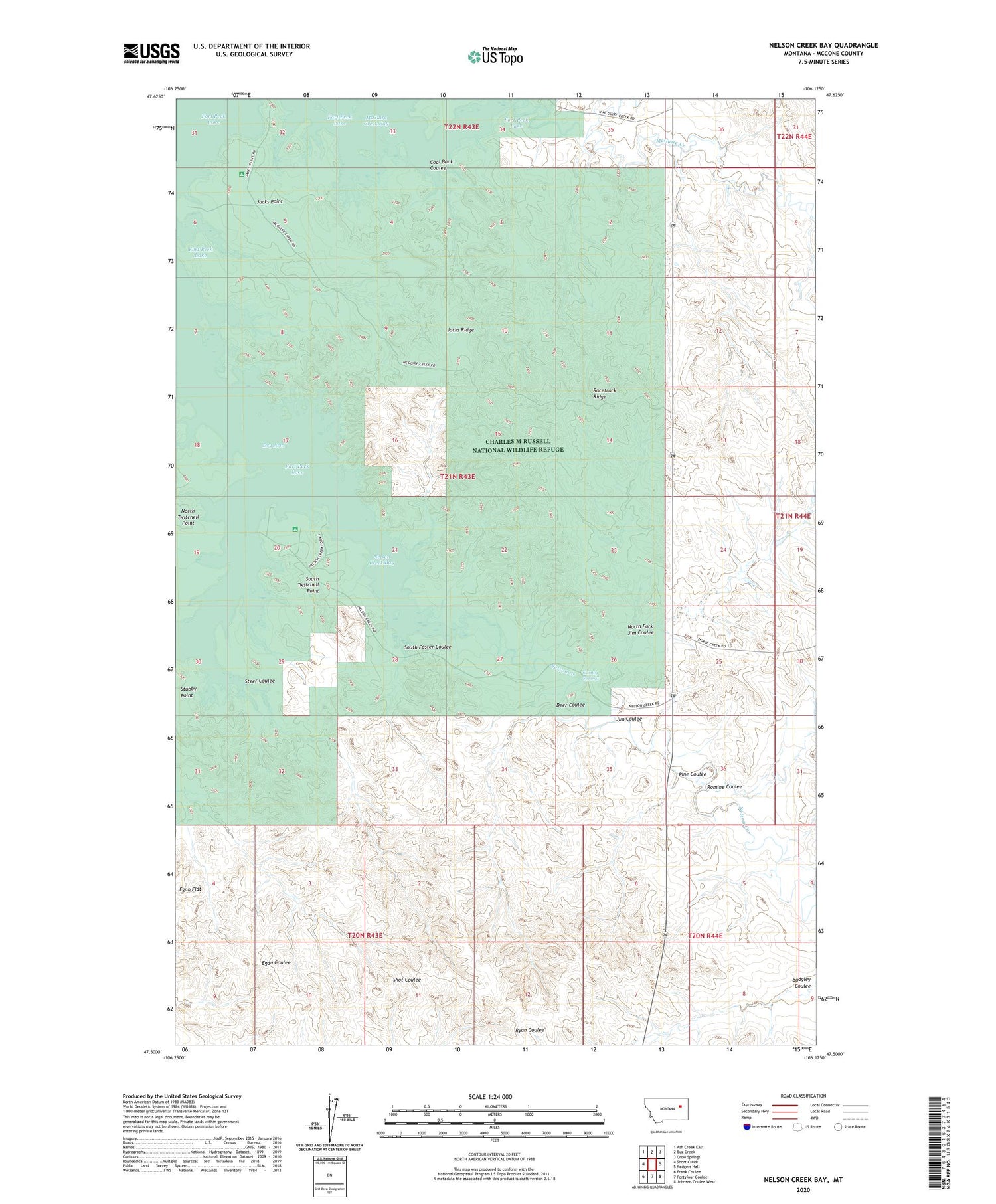 Nelson Creek Bay Montana US Topo Map Image