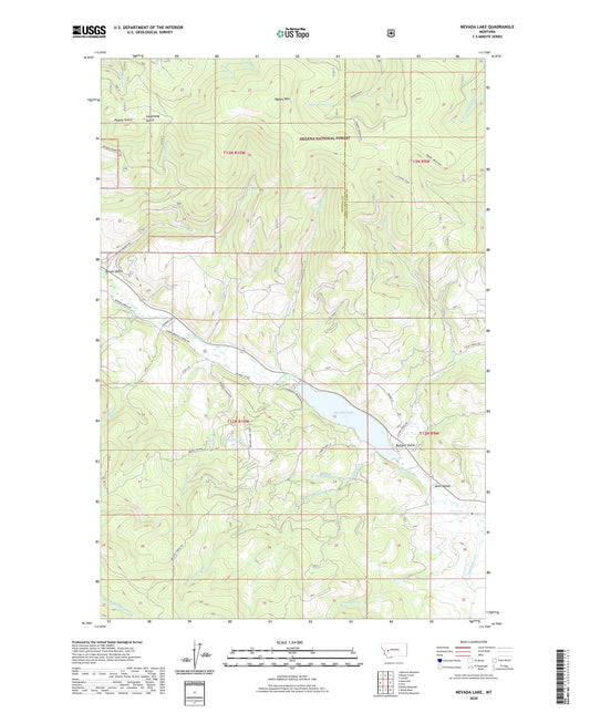 Nevada Lake Montana US Topo Map Image