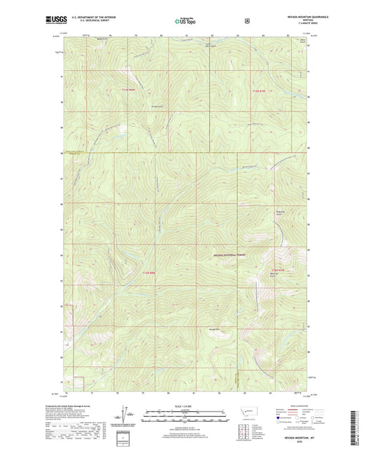 Nevada Mountain Montana US Topo Map Image