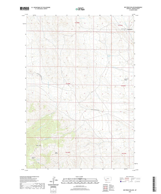 Nez Perce Hollow Montana US Topo Map Image