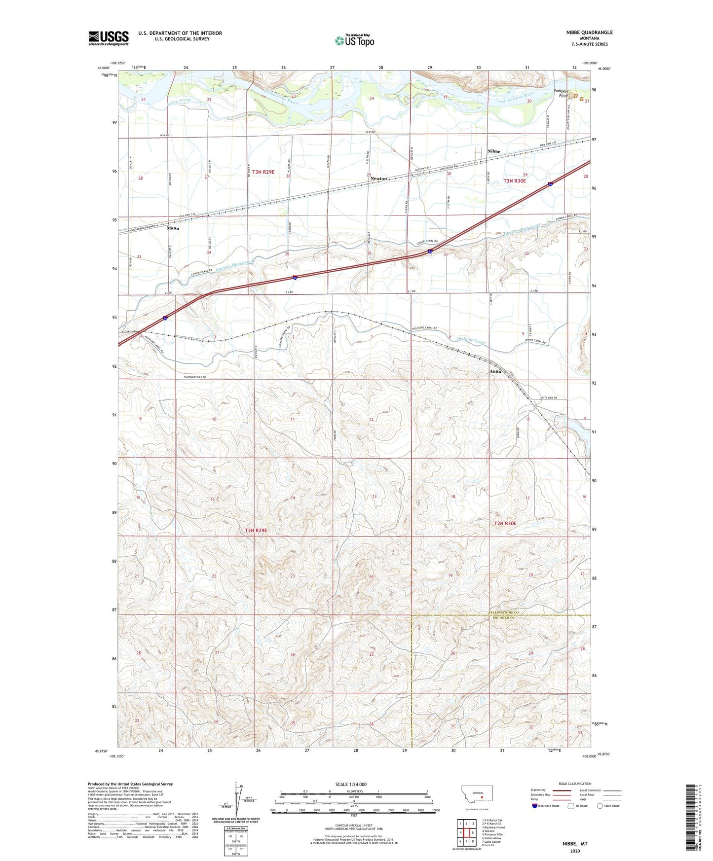Nibbe Montana US Topo Map Image